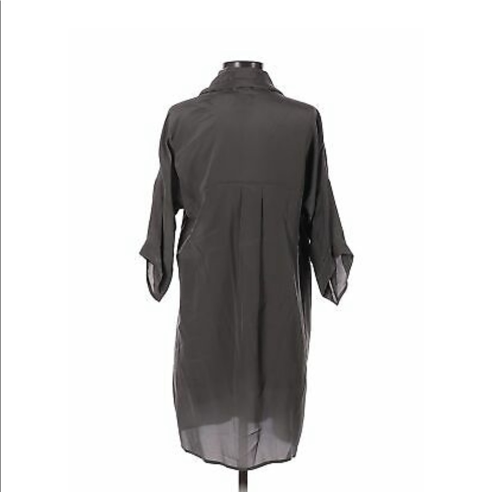 Fei Anthropologie Silk Cowl Neck Grey Tunic Sheath Dress 2 - Picture 3 of 6